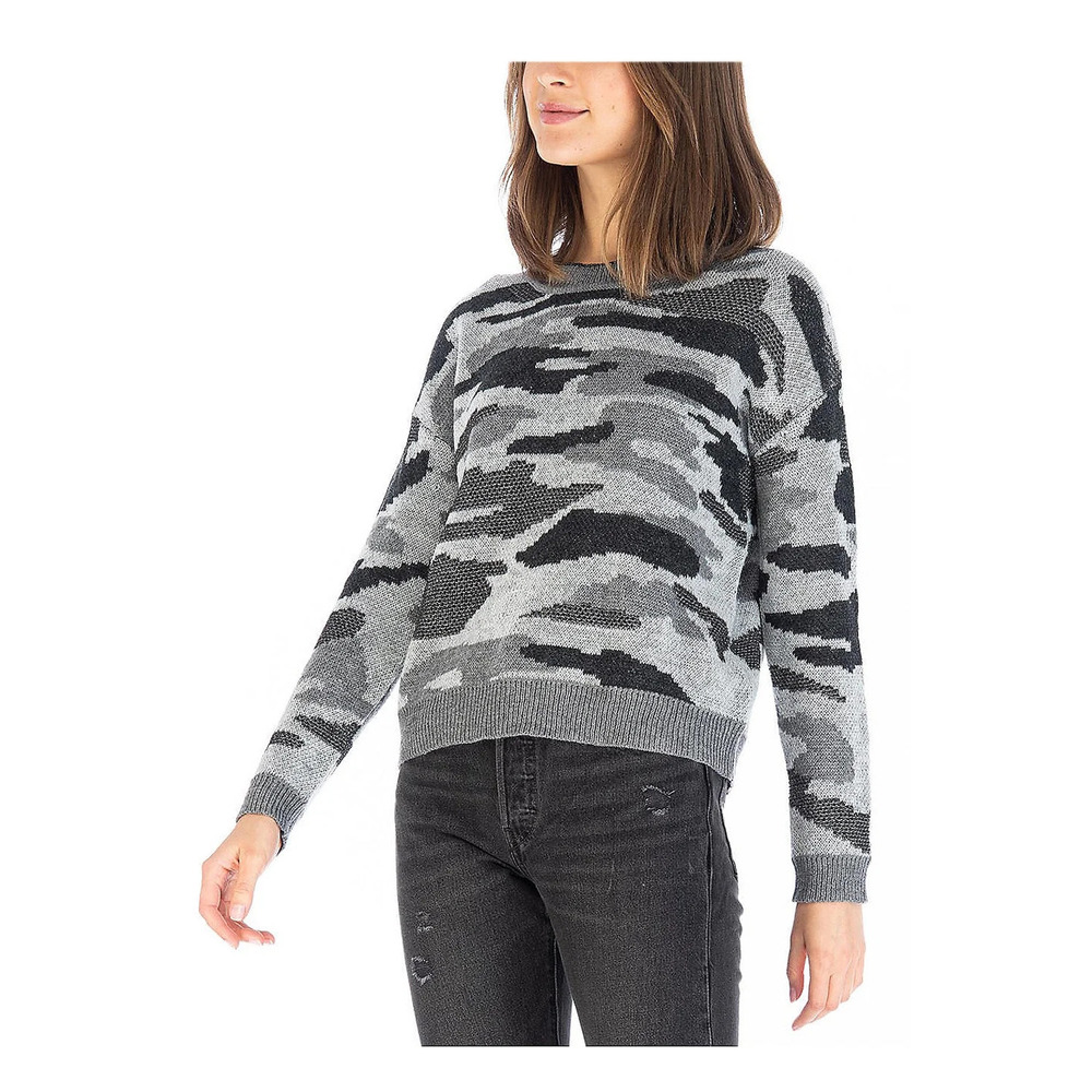 B Collection by Bobeau Camo Pullover Sweater Gray Camo - Regular